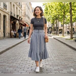 Dazzlin Corset Skirt Flare Skirt Stripe" 25 waist Japanese brand new no tags